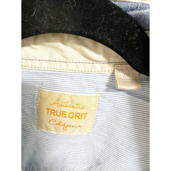 True Grit Mens Blue Chambray Western Shirt Button Front Long Sleeve Blue XXL - Picture 7 of 8